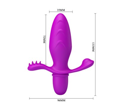 Wibrujący korek analny z wypustkami 10trybów 13cm Wibrujący korek analny z wypustkami 10trybów 13cm