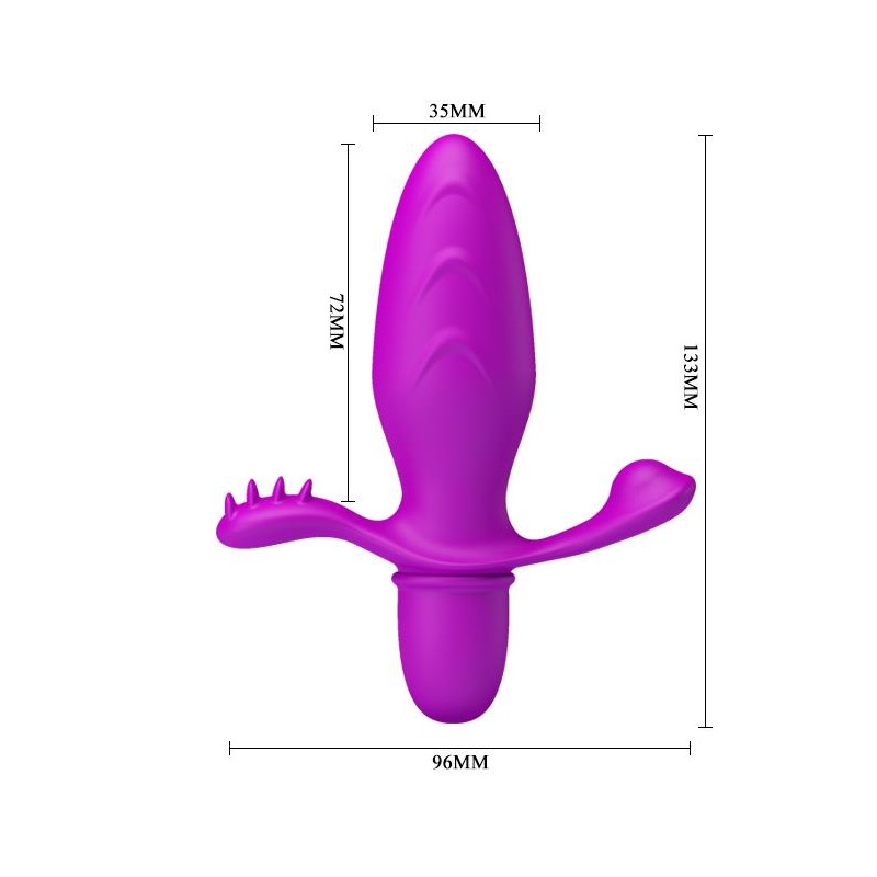 Wibrujący korek analny z wypustkami 10trybów 13cm Wibrujący korek analny z wypustkami 10trybów 13cm