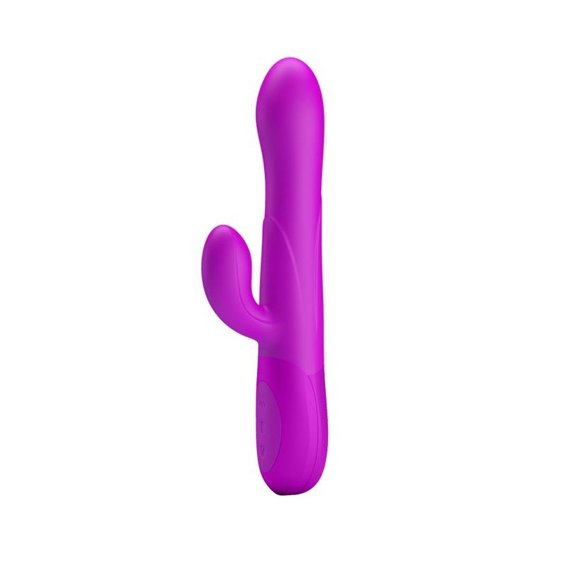 Gruby wibrator pompowany z masażerem 7trybów 24cm Gruby wibrator pompowany z masażerem 7trybów 24cm