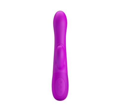 Gruby wibrator pompowany z masażerem 7trybów 24cm Gruby wibrator pompowany z masażerem 7trybów 24cm