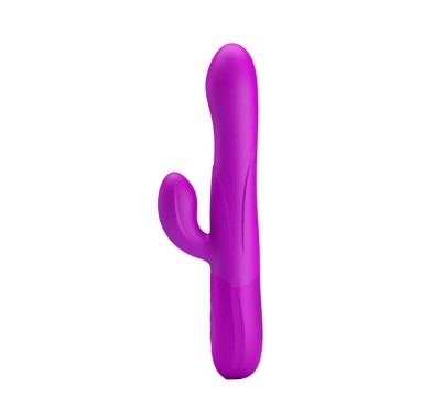 Gruby wibrator pompowany z masażerem 7trybów 24cm Gruby wibrator pompowany z masażerem 7trybów 24cm