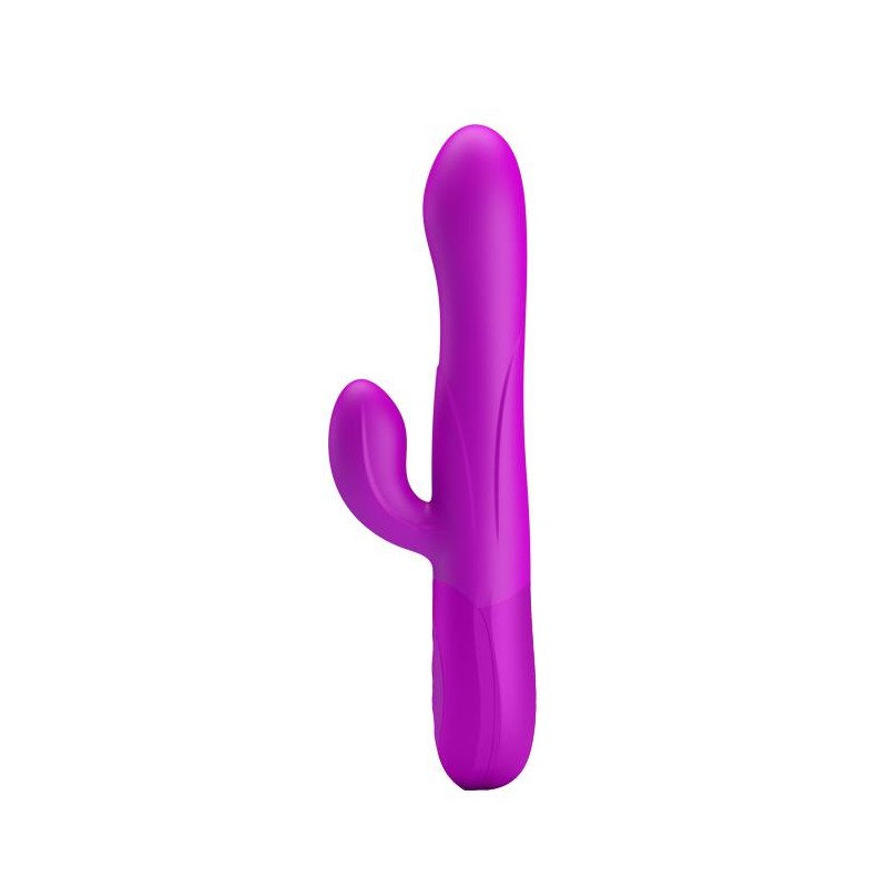 Gruby wibrator pompowany z masażerem 7trybów 24cm Gruby wibrator pompowany z masażerem 7trybów 24cm