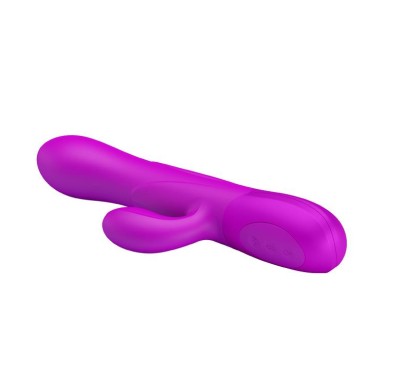 Gruby wibrator pompowany z masażerem 7trybów 24cm Gruby wibrator pompowany z masażerem 7trybów 24cm