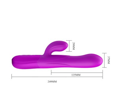 Gruby wibrator pompowany z masażerem 7trybów 24cm Gruby wibrator pompowany z masażerem 7trybów 24cm