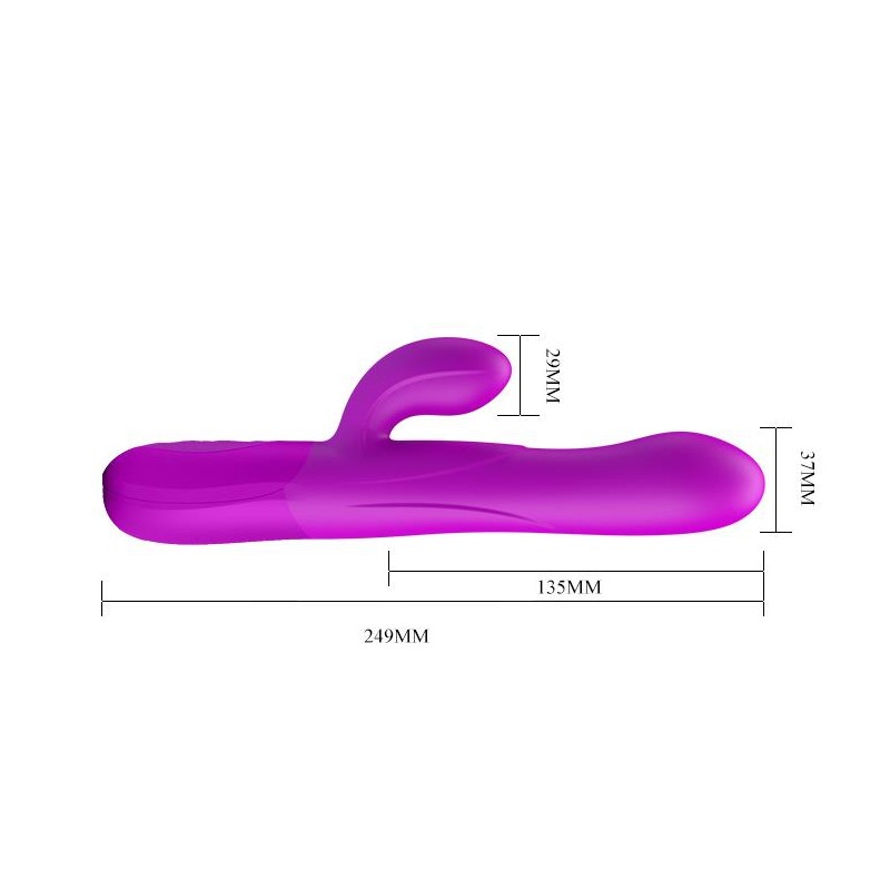 Gruby wibrator pompowany z masażerem 7trybów 24cm Gruby wibrator pompowany z masażerem 7trybów 24cm