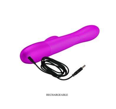 Gruby wibrator pompowany z masażerem 7trybów 24cm Gruby wibrator pompowany z masażerem 7trybów 24cm