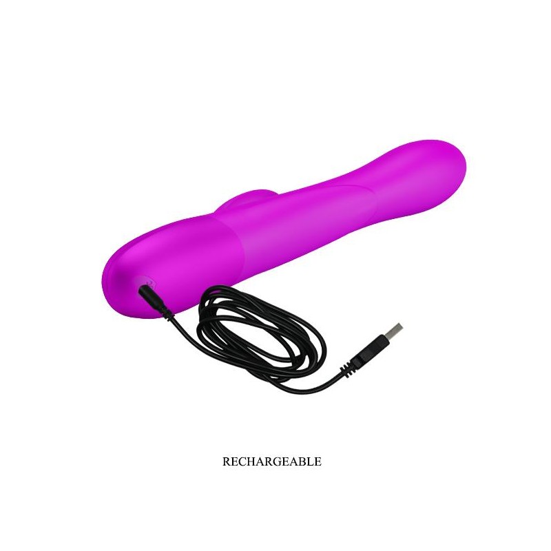 Gruby wibrator pompowany z masażerem 7trybów 24cm Gruby wibrator pompowany z masażerem 7trybów 24cm