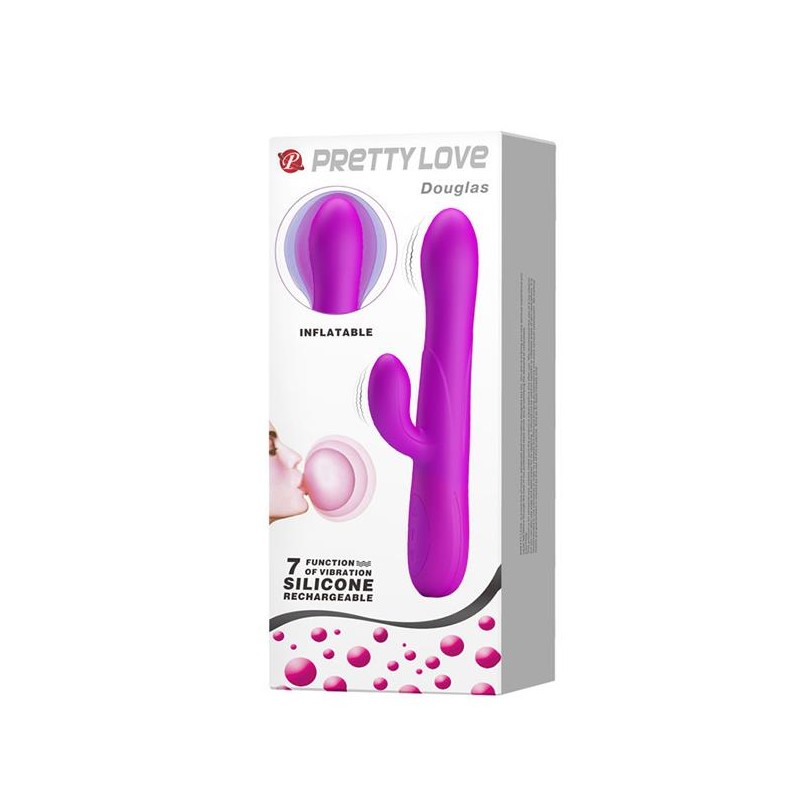 Gruby wibrator pompowany z masażerem 7trybów 24cm Gruby wibrator pompowany z masażerem 7trybów 24cm