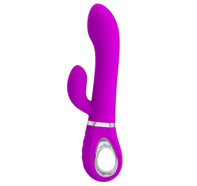 Wibrator z masażerem łechtaczki i rotacją 19cm usb Wibrator z masażerem łechtaczki i rotacją 19cm usb
