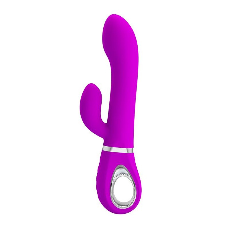 Wibrator z masażerem łechtaczki i rotacją 19cm usb Wibrator z masażerem łechtaczki i rotacją 19cm usb