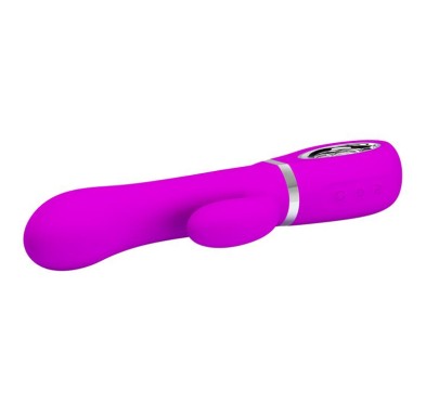 Wibrator z masażerem łechtaczki i rotacją 19cm usb Wibrator z masażerem łechtaczki i rotacją 19cm usb