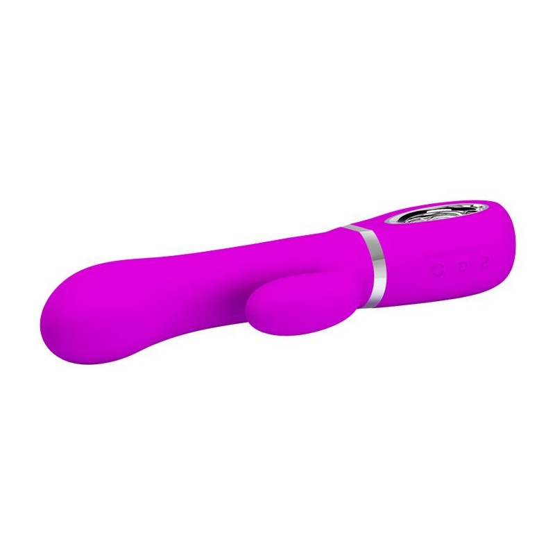 Wibrator z masażerem łechtaczki i rotacją 19cm usb Wibrator z masażerem łechtaczki i rotacją 19cm usb
