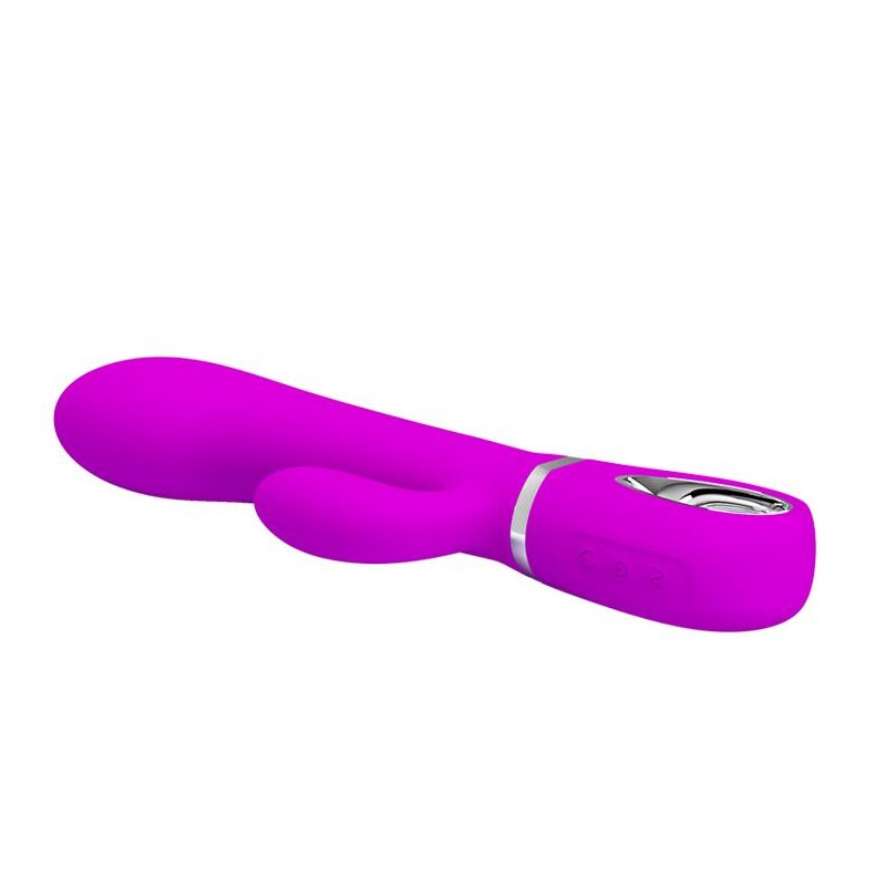 Wibrator z masażerem łechtaczki i rotacją 19cm usb Wibrator z masażerem łechtaczki i rotacją 19cm usb