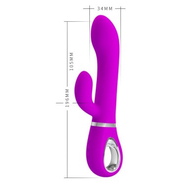 Wibrator z masażerem łechtaczki i rotacją 19cm usb Wibrator z masażerem łechtaczki i rotacją 19cm usb