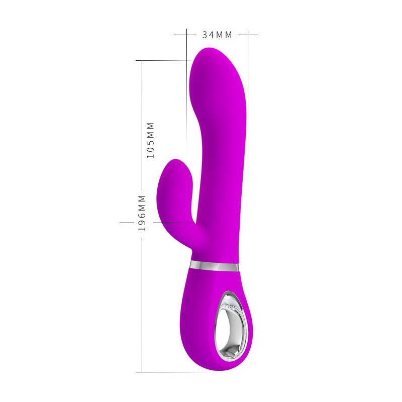 Wibrator z masażerem łechtaczki i rotacją 19cm usb Wibrator z masażerem łechtaczki i rotacją 19cm usb
