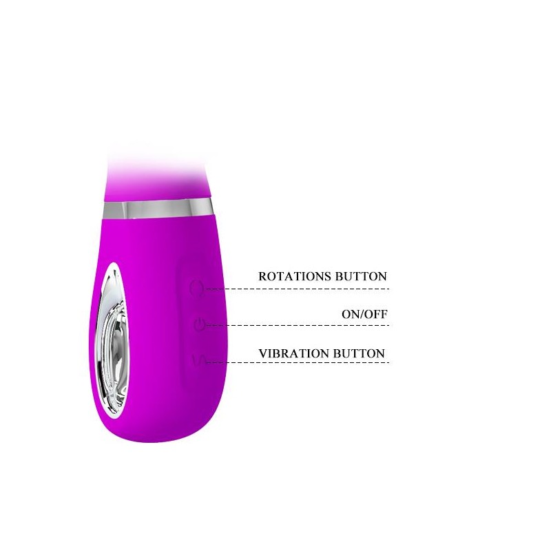 Wibrator z masażerem łechtaczki i rotacją 19cm usb Wibrator z masażerem łechtaczki i rotacją 19cm usb
