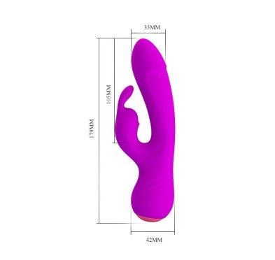 Wibrator z masażerem łechtaczki 17cm usb 12trybów Wibrator z masażerem łechtaczki 17cm usb 12trybów