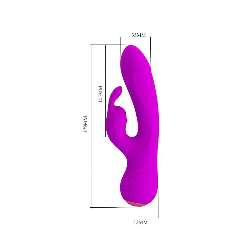 Wibrator z masażerem łechtaczki 17cm usb 12trybów Wibrator z masażerem łechtaczki 17cm usb 12trybów
