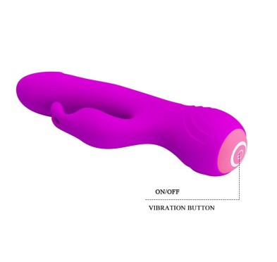 Wibrator z masażerem łechtaczki 17cm usb 12trybów Wibrator z masażerem łechtaczki 17cm usb 12trybów