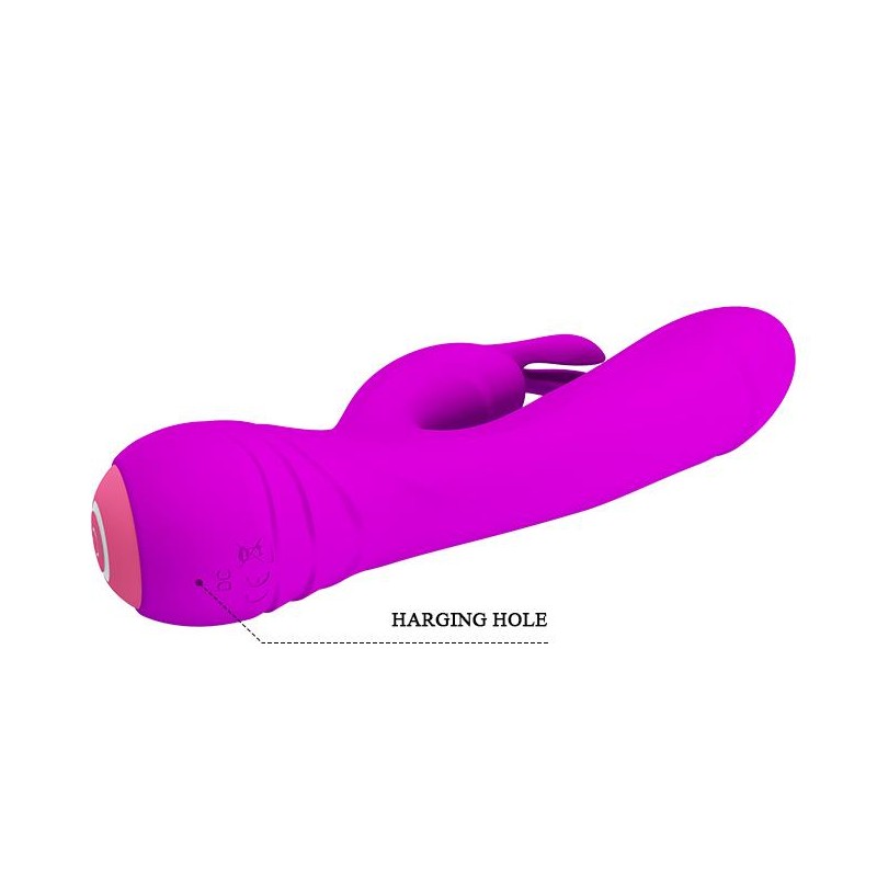 Wibrator z masażerem łechtaczki 17cm usb 12trybów Wibrator z masażerem łechtaczki 17cm usb 12trybów