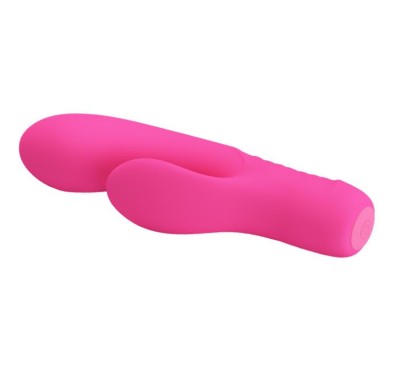 Wibrator z masażerem łechtaczki i wypustkami 15cm Wibrator z masażerem łechtaczki i wypustkami 15cm