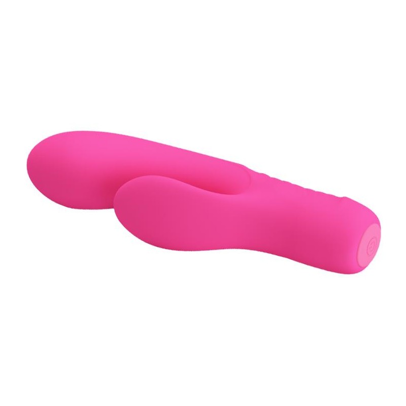 Wibrator z masażerem łechtaczki i wypustkami 15cm Wibrator z masażerem łechtaczki i wypustkami 15cm