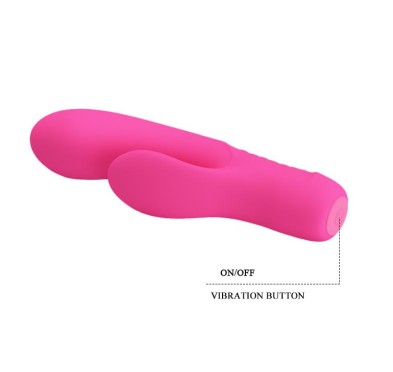Wibrator z masażerem łechtaczki i wypustkami 15cm Wibrator z masażerem łechtaczki i wypustkami 15cm