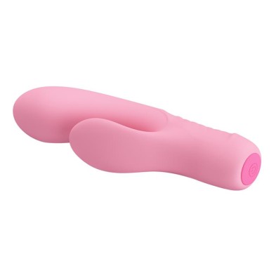Wibrator z masażerem łechtaczki i wypustkami 15cm Wibrator z masażerem łechtaczki i wypustkami 15cm
