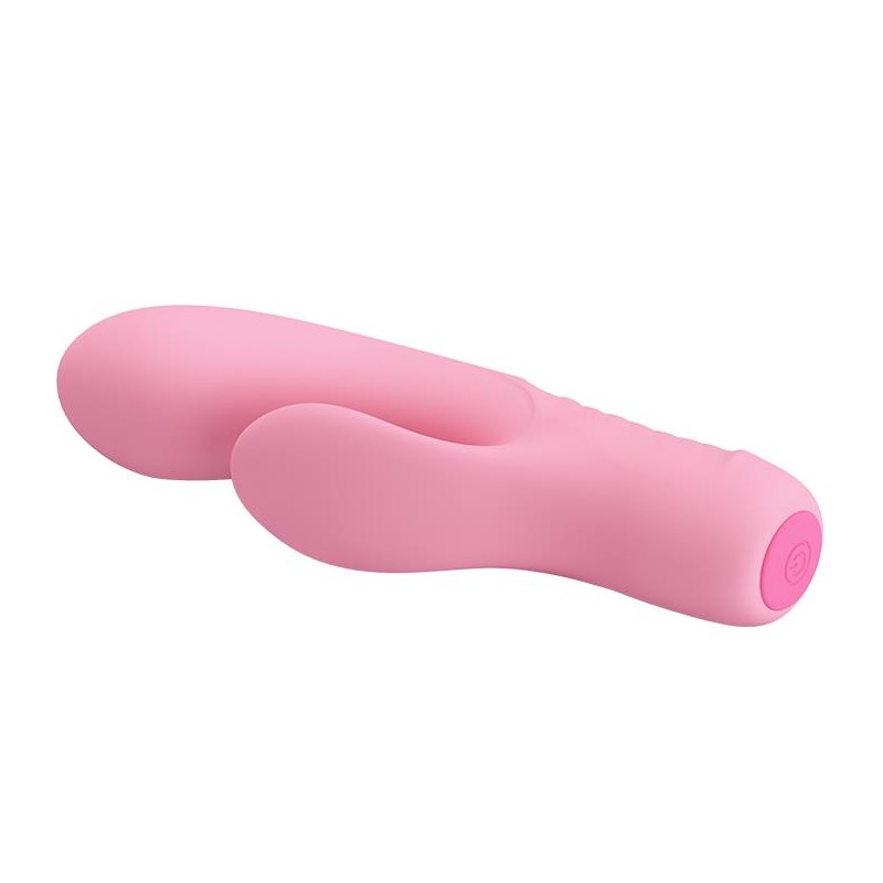 Wibrator z masażerem łechtaczki i wypustkami 15cm Wibrator z masażerem łechtaczki i wypustkami 15cm