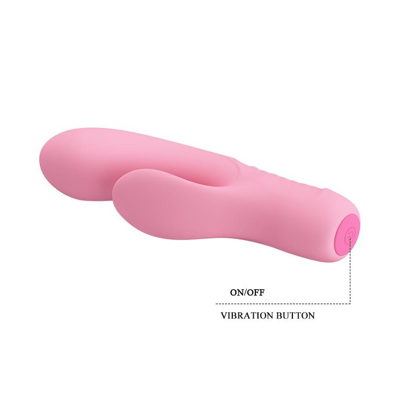 Wibrator z masażerem łechtaczki i wypustkami 15cm Wibrator z masażerem łechtaczki i wypustkami 15cm