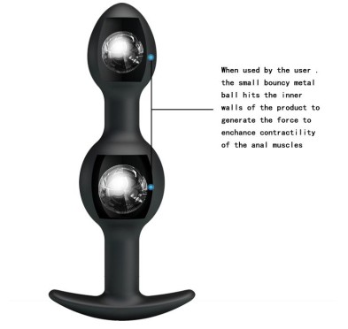 Obciążony wibrujący korek analny kulki sex 12cm Obciążony wibrujący korek analny kulki sex 12cm