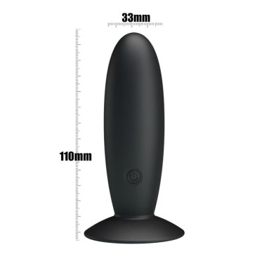 Mocny wibrujący korek analny ładowany silikon 11cm Mocny wibrujący korek analny ładowany silikon 11cm