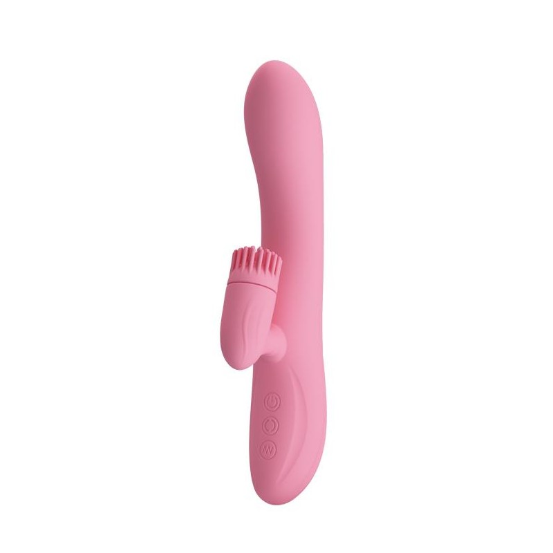Wibrator z obrotowym masażerem łechtaczki 20cm usb Wibrator z obrotowym masażerem łechtaczki 20cm usb