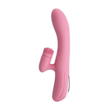 Wibrator z obrotowym masażerem łechtaczki 20cm usb Wibrator z obrotowym masażerem łechtaczki 20cm usb