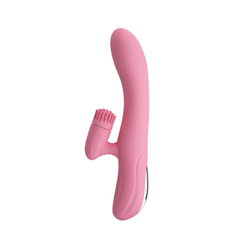 Wibrator z obrotowym masażerem łechtaczki 20cm usb Wibrator z obrotowym masażerem łechtaczki 20cm usb