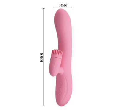 Wibrator z obrotowym masażerem łechtaczki 20cm usb Wibrator z obrotowym masażerem łechtaczki 20cm usb