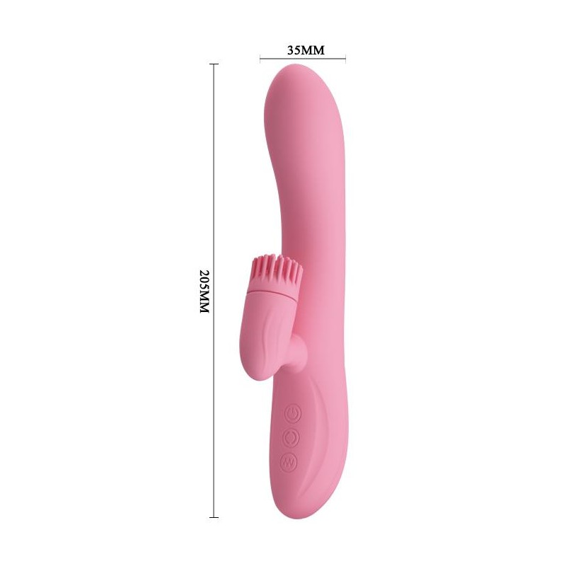 Wibrator z obrotowym masażerem łechtaczki 20cm usb Wibrator z obrotowym masażerem łechtaczki 20cm usb