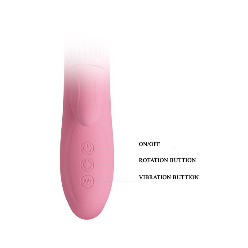 Wibrator z obrotowym masażerem łechtaczki 20cm usb Wibrator z obrotowym masażerem łechtaczki 20cm usb