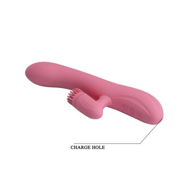 Wibrator z obrotowym masażerem łechtaczki 20cm usb Wibrator z obrotowym masażerem łechtaczki 20cm usb