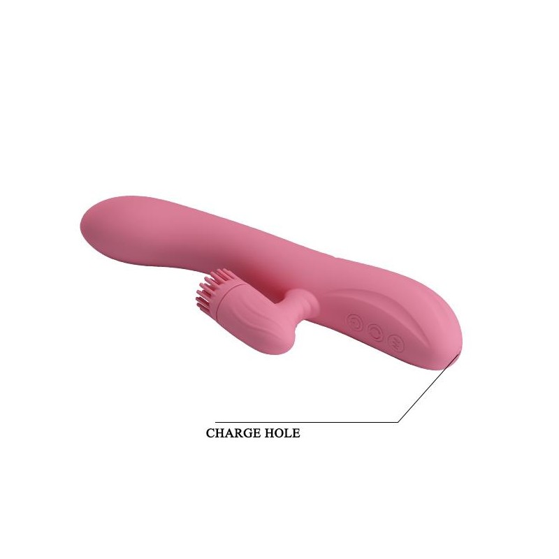Wibrator z obrotowym masażerem łechtaczki 20cm usb Wibrator z obrotowym masażerem łechtaczki 20cm usb