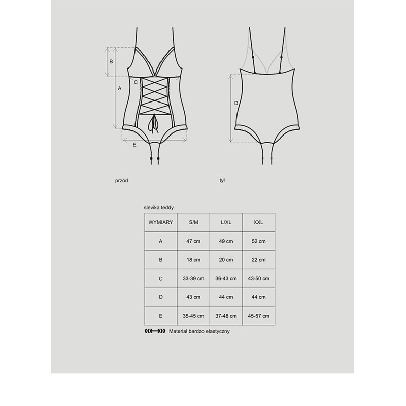 Body koronkowe wycięte sex krocze Obsessive XXL Body koronkowe wycięte sex krocze Obsessive XXL