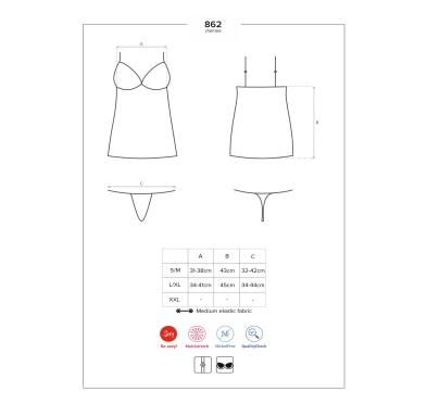 Siateczkowa koszulka komplet stringi obsessive lxl Siateczkowa koszulka komplet stringi obsessive lxl