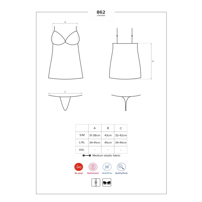 Siateczkowa koszulka komplet stringi obsessive lxl Siateczkowa koszulka komplet stringi obsessive lxl