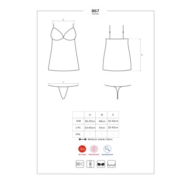 Erotyczna koszulka komplet stringi obsessive s/m Erotyczna koszulka komplet stringi obsessive s/m