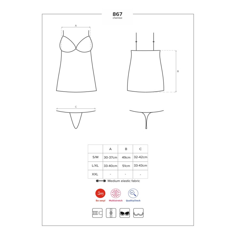 Erotyczna koszulka komplet stringi obsessive l/xl Erotyczna koszulka komplet stringi obsessive l/xl