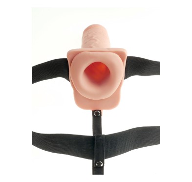 Uprząż czarna dildo przedłużenie penisa wibracje