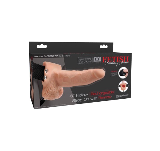 Strap on z wibrującym przedłużeniem na penisa 18cm