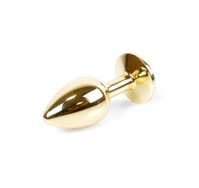 Stalowy korek analny plug złoty sex kryształ 7cm Stalowy korek analny plug złoty sex kryształ 7cm