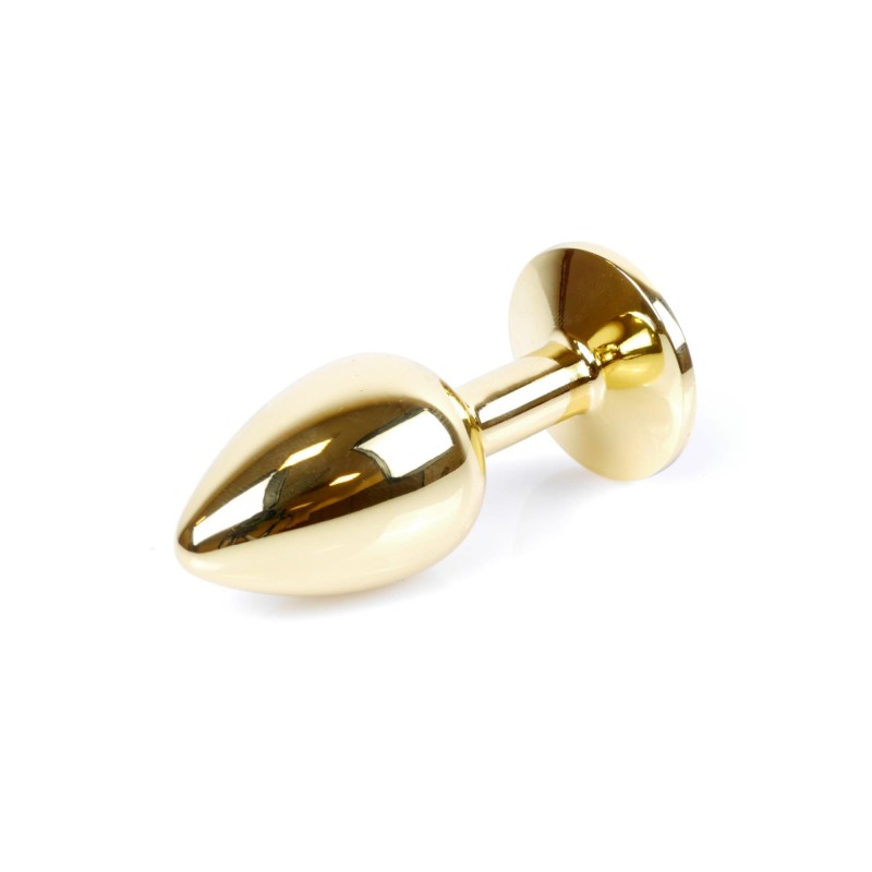 Stalowy korek analny plug złoty sex kryształ 7cm Stalowy korek analny plug złoty sex kryształ 7cm