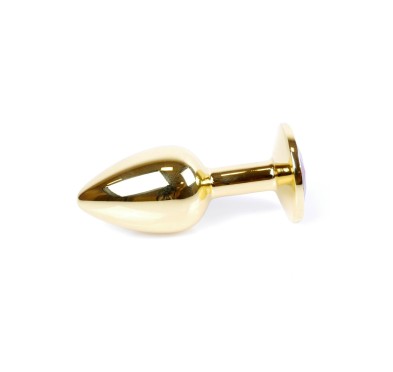Stalowy korek analny plug złoty sex kryształ 7cm Stalowy korek analny plug złoty sex kryształ 7cm